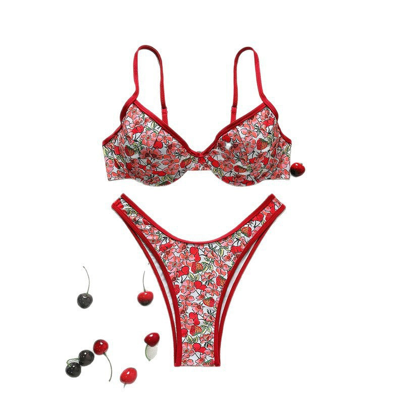 Damen Triangel-Bikini-Set mit floralem Muster und komfortablem Schnitt Drune