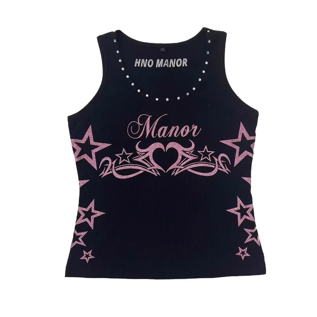 Damen Trendiges Tanktop mit Glitzerdesign Drune