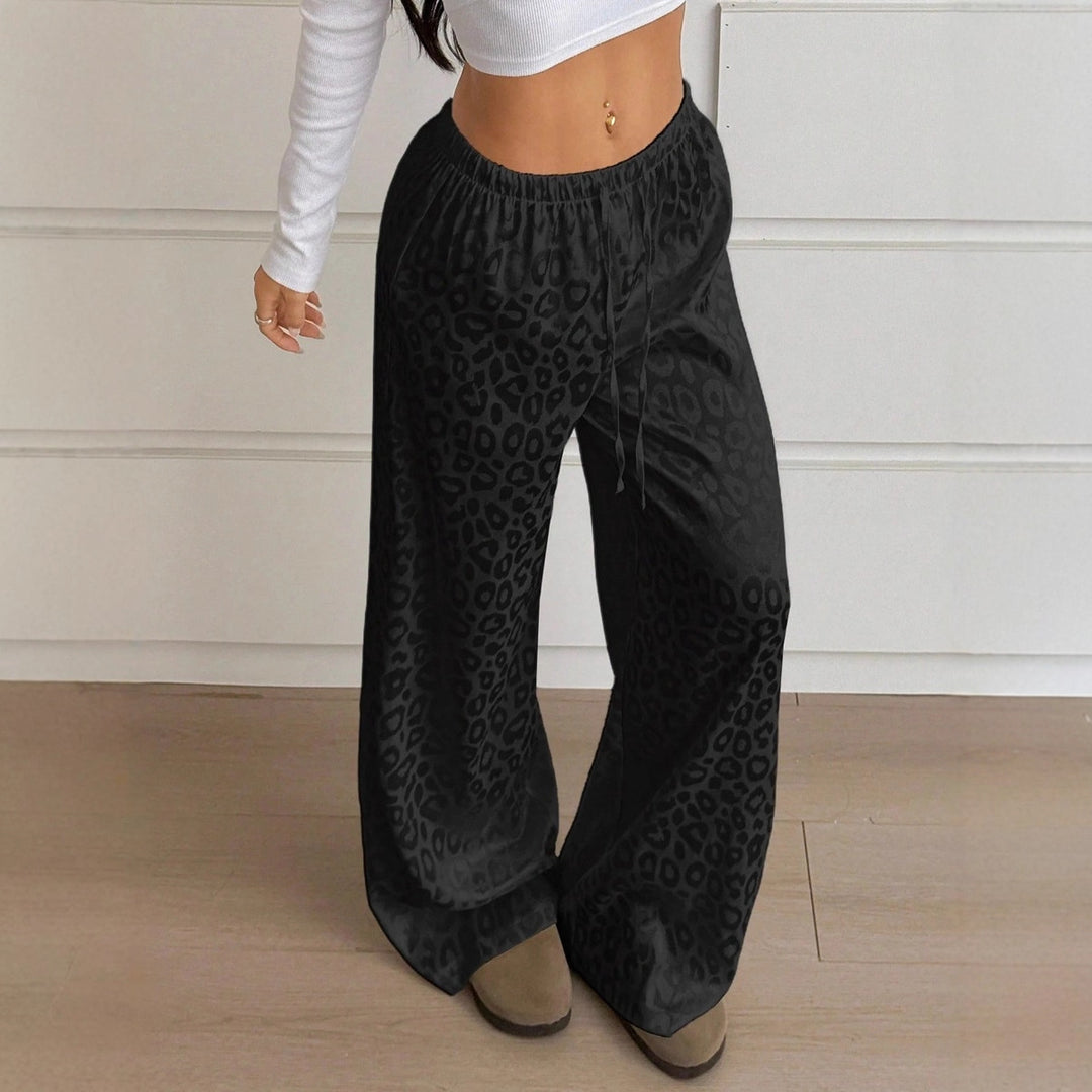 Damen Elegante Weite Leoprint-Hose Drune