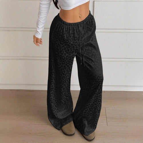 Damen Elegante Weite Leoprint-Hose Drune