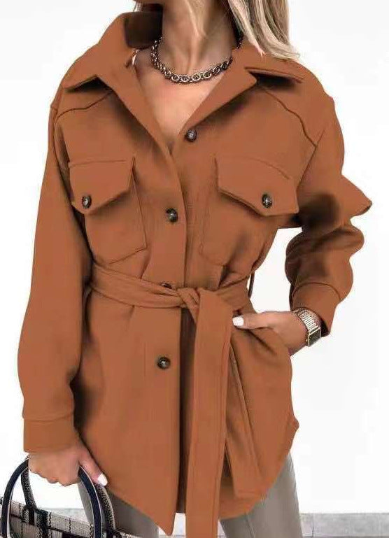 Damen Modische Jacke mit praktischen Taschen und lässigem Schnitt Drune