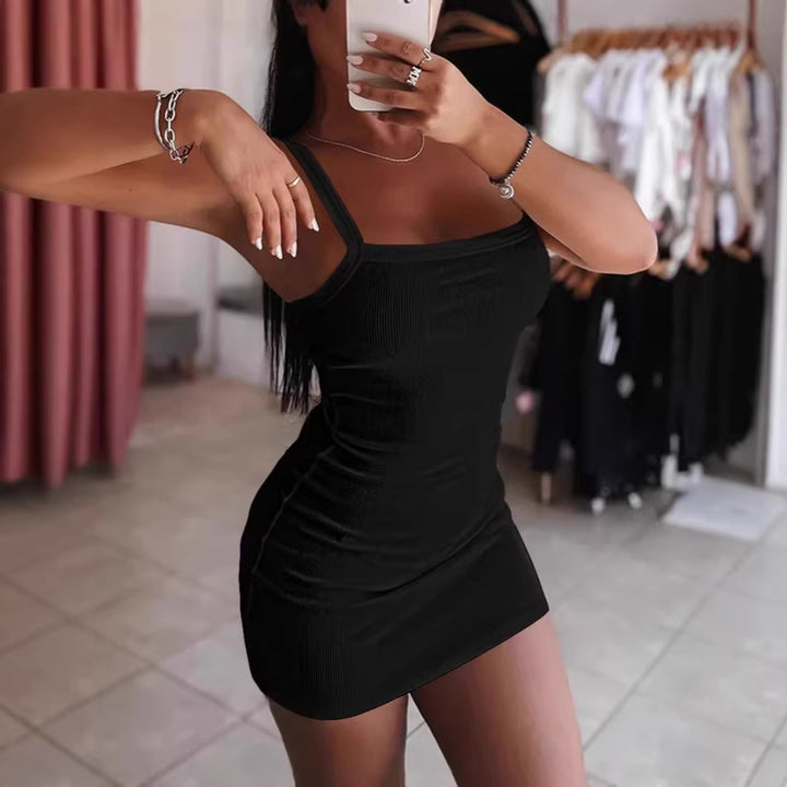 Damen figurbetontes Minikleid aus Rippenstrick Drune