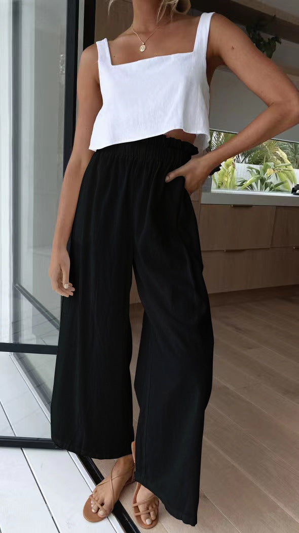 Damen Weite Sommerhose mit elastischem Bund und stilvollem Schnitt Drune