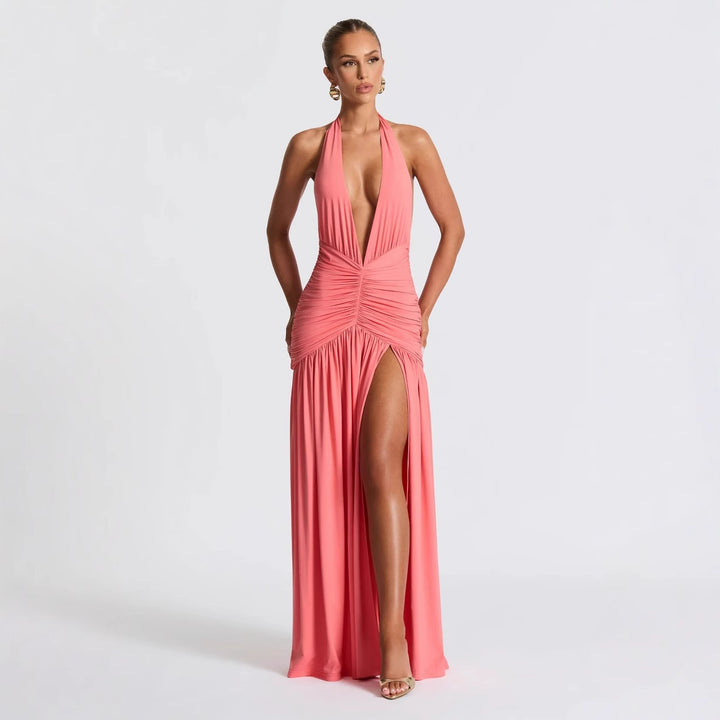Damen Elegantes Oberteil mit hoch geschnittenem Rock im Tierdruck Drune