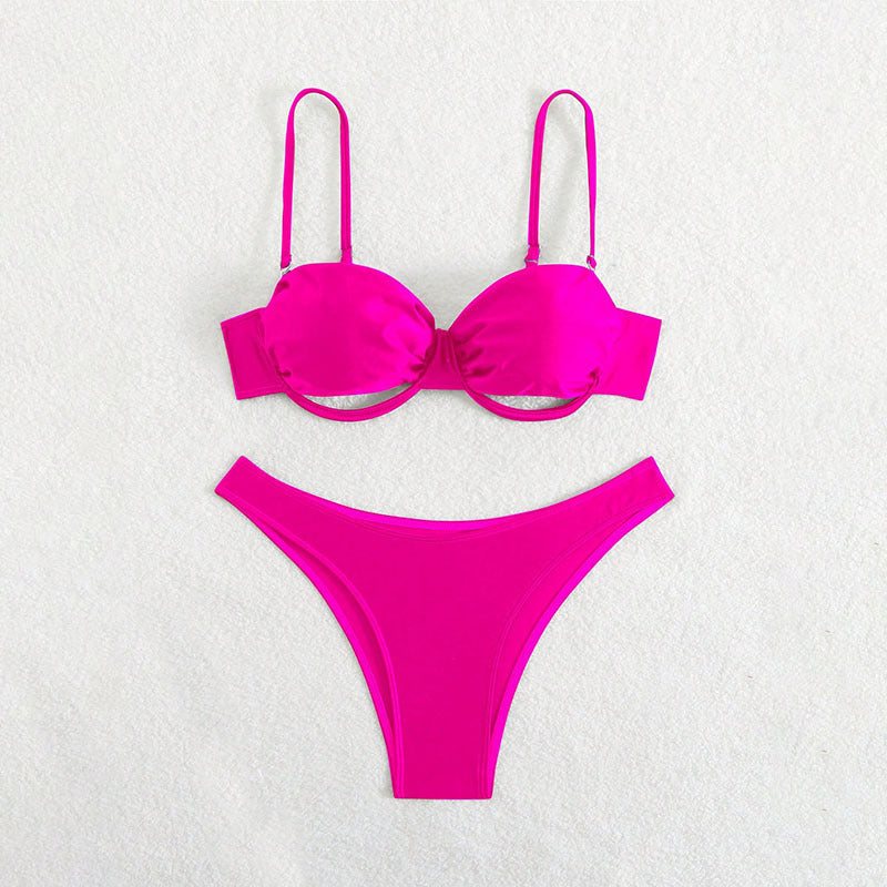 Damen Bikini-Set mit elegantem Bügeloberteil und hohem Beinausschnitt Drune