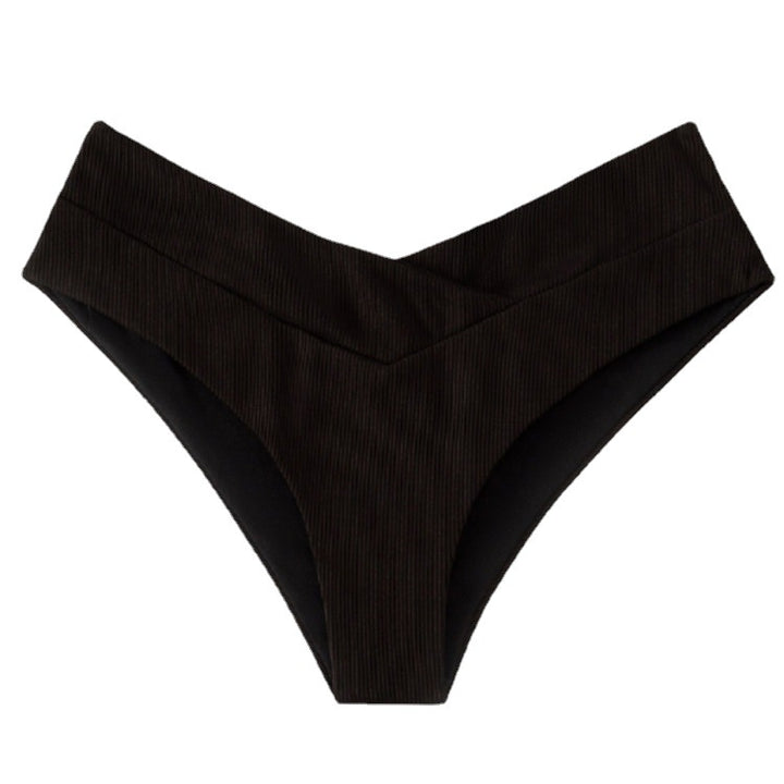 Damen High-Waist Bikiniunterteil mit elegantem V-Ausschnitt Drune