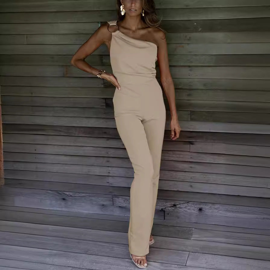 Damen Stylish Jumpsuit mit asymmetrischem Schnitt und eleganten Details Drune