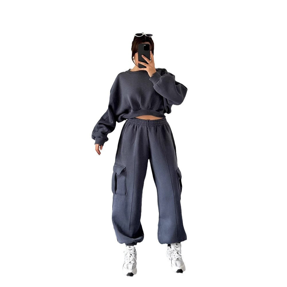 Damen Bequemer Freizeitanzug mit lässigem Schnitt und praktischen Taschen Drune