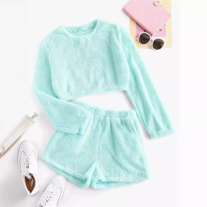 Damen Kuschelige Plüsch-Pyjama-Set Drune