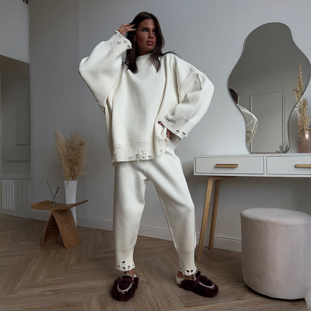 Damen Gemütliches Strickset aus weichem Material und weitem Schnitt Drune