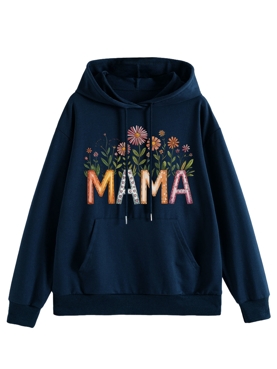 Damen Kapuzenpullover mit floralem Aufdruck und inspirierendem Schriftzug Drune