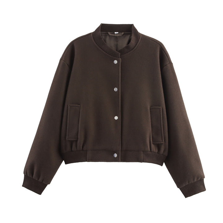 Damen lässige Oversize-Jacke mit Knopfverschluss Drune