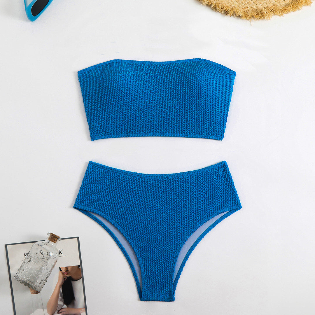 Damen Bandeau-Bikini-Set aus strukturiertem Material Drune