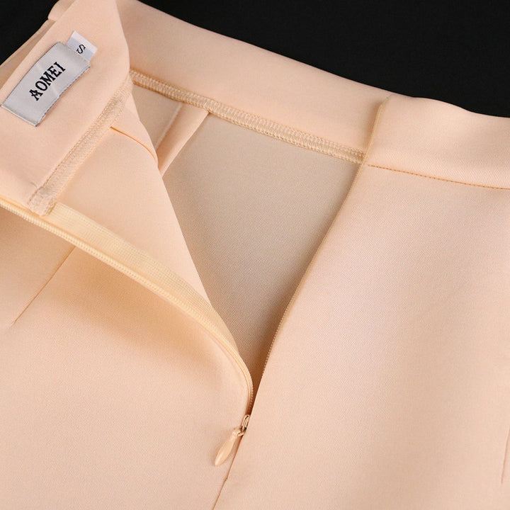 Damen eleganter Bleistiftrock mit Rüschenabschluss Drune