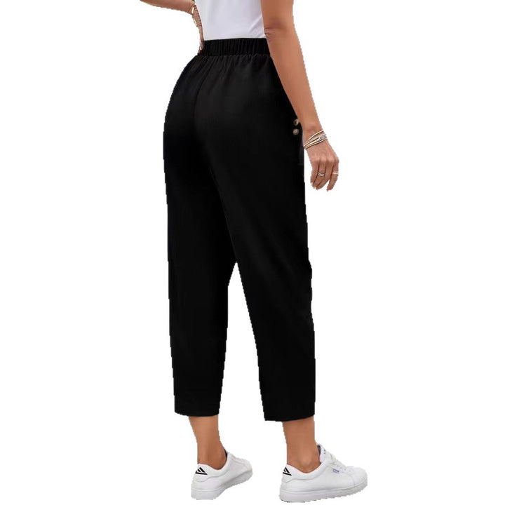 Damen elegante Freizeithose mit elastischem Bund und praktischen Taschen Drune