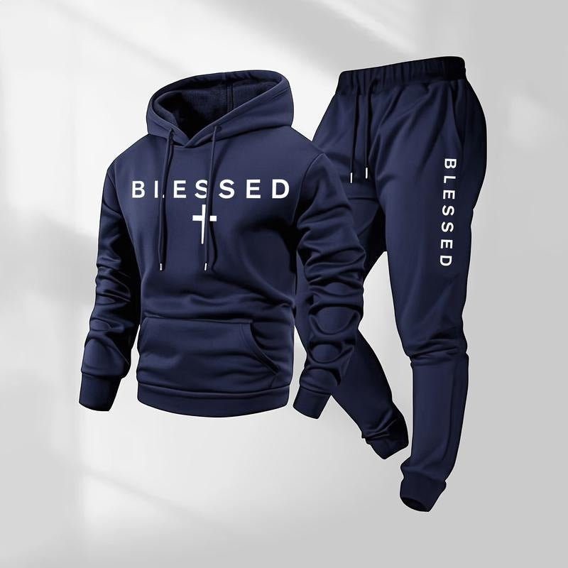 Damen Sweatshirt- und Jogginghose-Set mit modernem Schriftzug und praktischen Taschen Drune