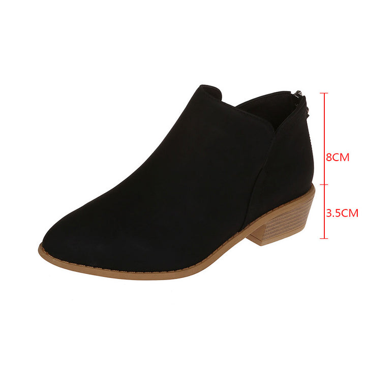 Damen Ankle Boots mit elegantem Reißverschluss und komfortablem Blockabsatz Drune
