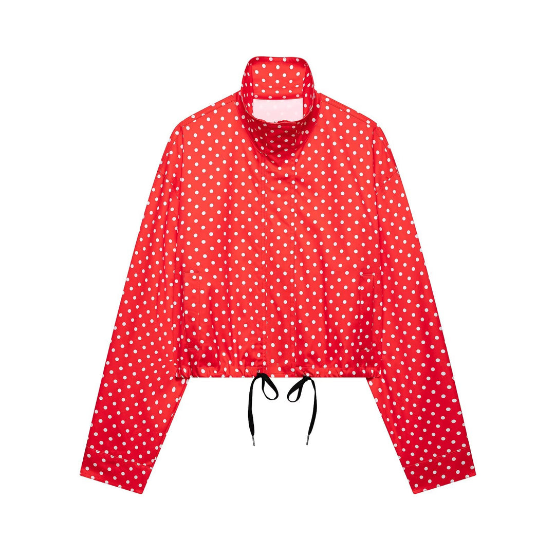Damen nan weite High-Waist Schlaghose mit Punkteprint und elastischem Bund Drune