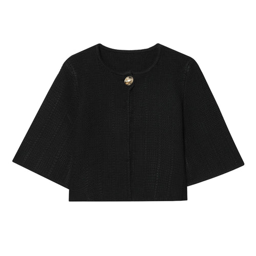 Damen elegante Strickjacke mit dekorativem Knopf Drune