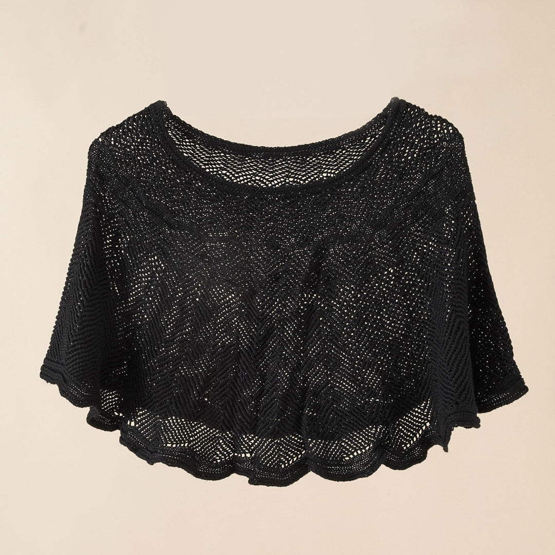 Damen luftiger Strickponcho im modernen Design Drune
