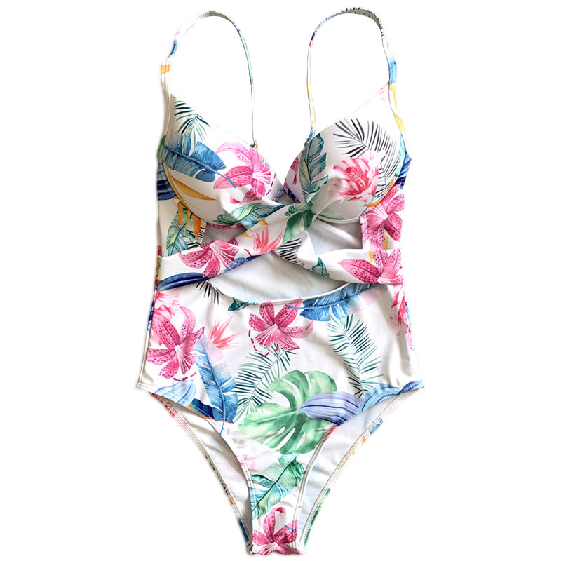 Damen Einteiler-Badeanzug mit elegantem Cut-Out-Design und floralem Muster Drune