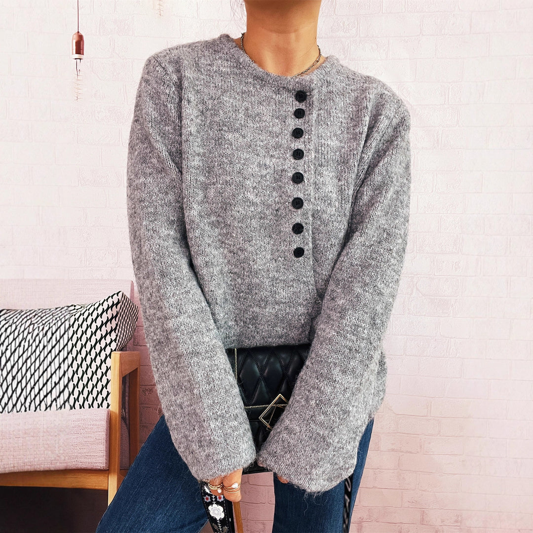 Damen Kuschelige Strickjacke mit elegantem Bindegürtel und modernen Knopfdetails Drune