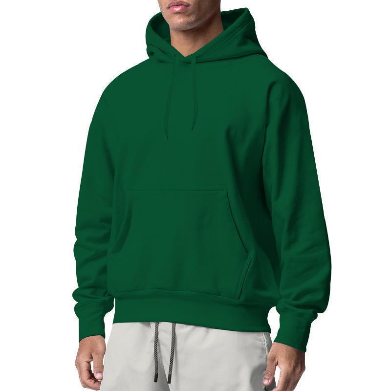 Herren nan Premium-Kapuzenpullover mit Kängurutasche, innen angerautem Fleece, verstärkter Nackennaht und geripptem Saum Drune