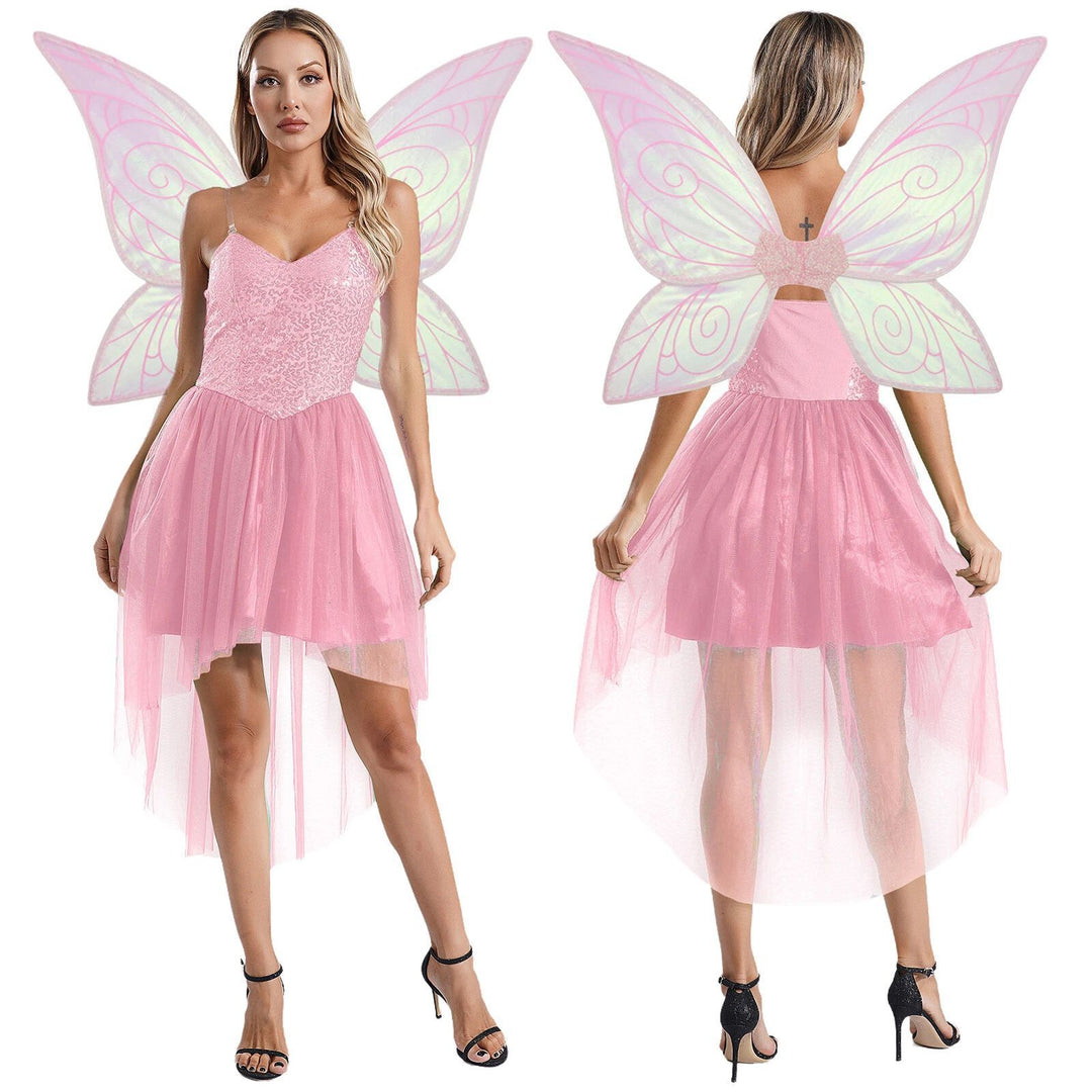 Damen Märchenhaftes Elfenkleid mit schimmernden Details und voluminösem Tüllsaum Drune