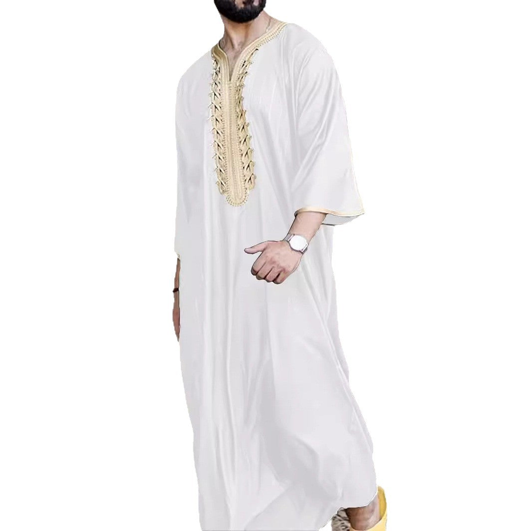 Herren traditioneller Kaftan mit kunstvollen Stickereien Drune