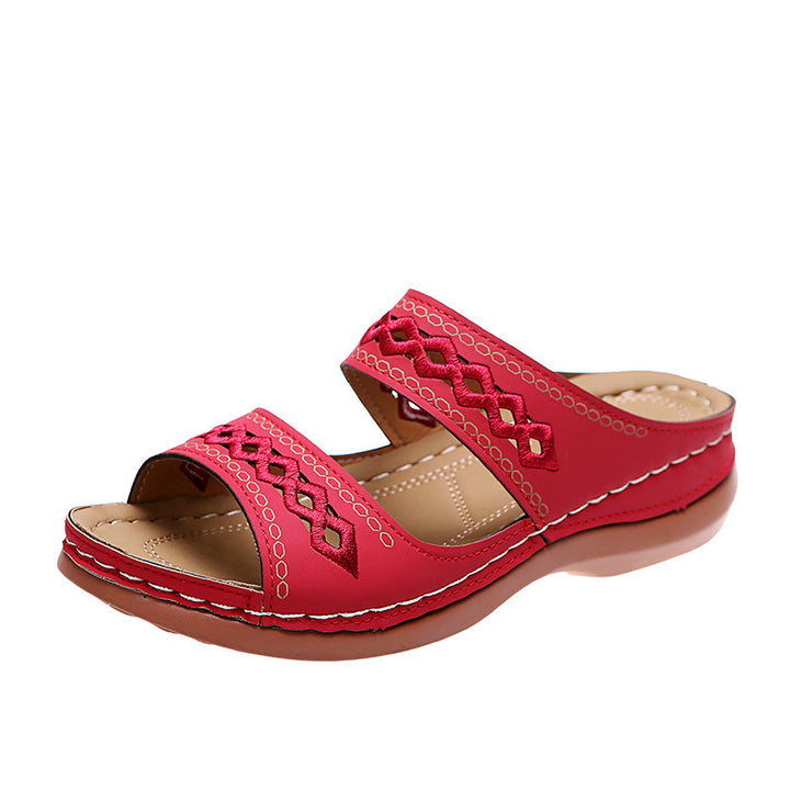 Damen Komfortable Fußbett-Sandalen mit verstellbaren Riemen Drune