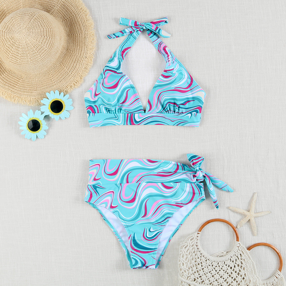Damen Bikini-Set mit verspieltem Haltertop und hochgeschnittenem Höschen Drune