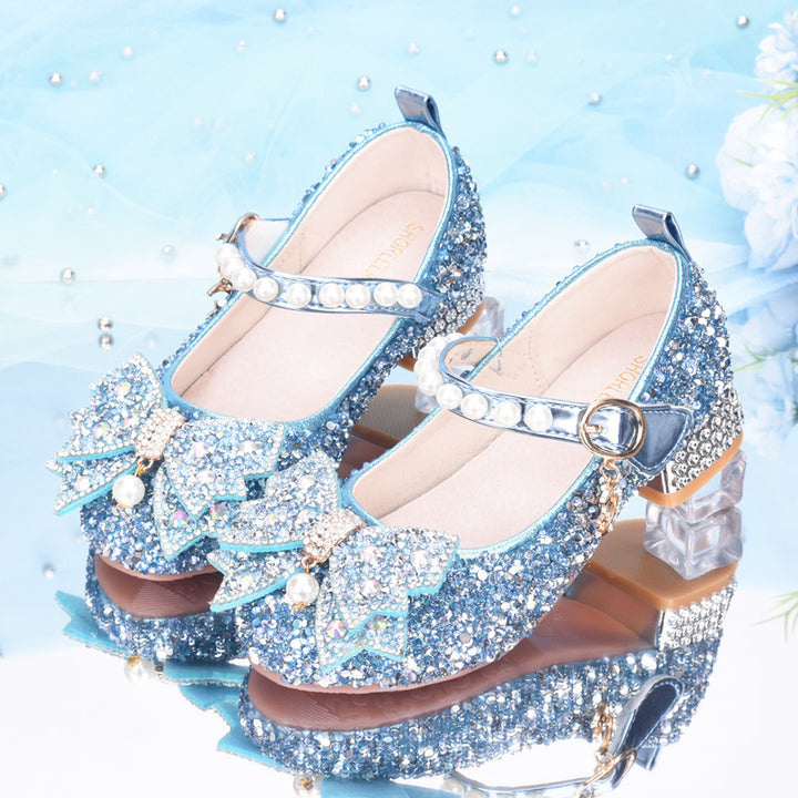 Mädchen Glitzernde Mary Jane Schuhe mit dekorativen Schleifen Drune