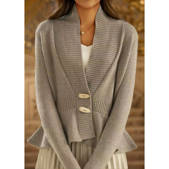 Damen Strickjacke mit asymmetrischem Schnitt und dekorativen Knöpfen Drune