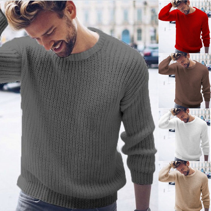 Herren Strickpullover mit modernem Strukturmuster und Rundhalsausschnitt Drune