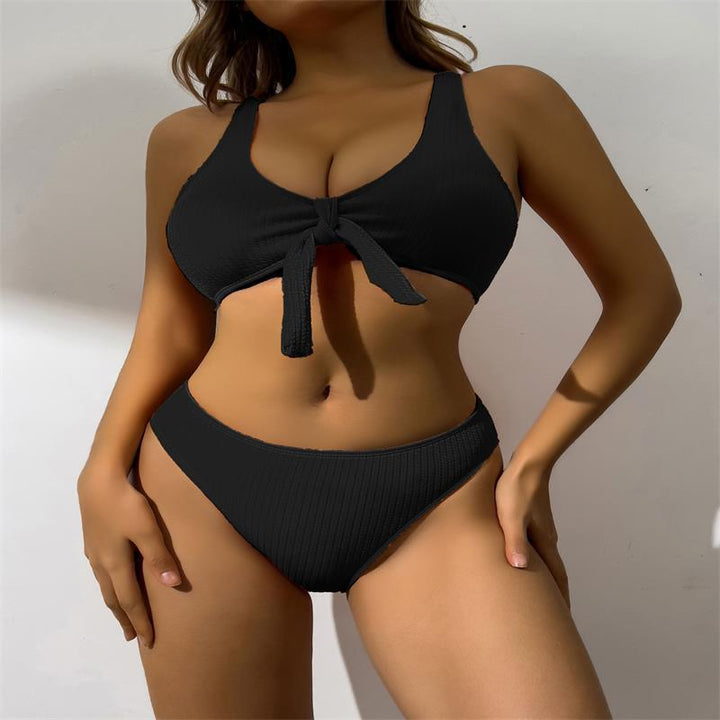 Damen Badeanzug im stilvollen Crop-Top Design mit Knotendetail Drune