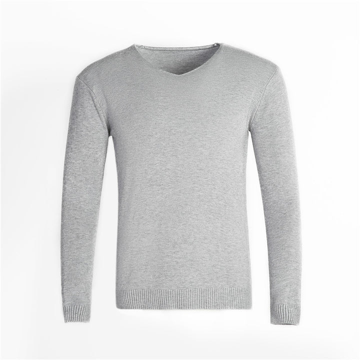 Herren nan feiner V-Ausschnitt-Pullover aus Baumwoll-Merino-Mix mit schmaler Silhouette Drune