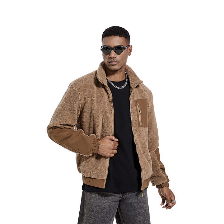 Herren Fleecejacke mit hochgeschlossenem Kragen und seitlichen Reißverschlusstaschen Drune