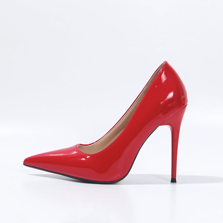 Damen spitze High Heel Pumps mit glänzendem Obermaterial Drune