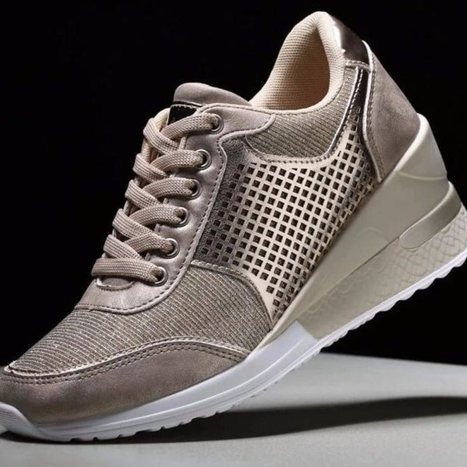 Damen Sneakers mit trendigem Leopardenmuster und speziellem Wedge-Design Drune