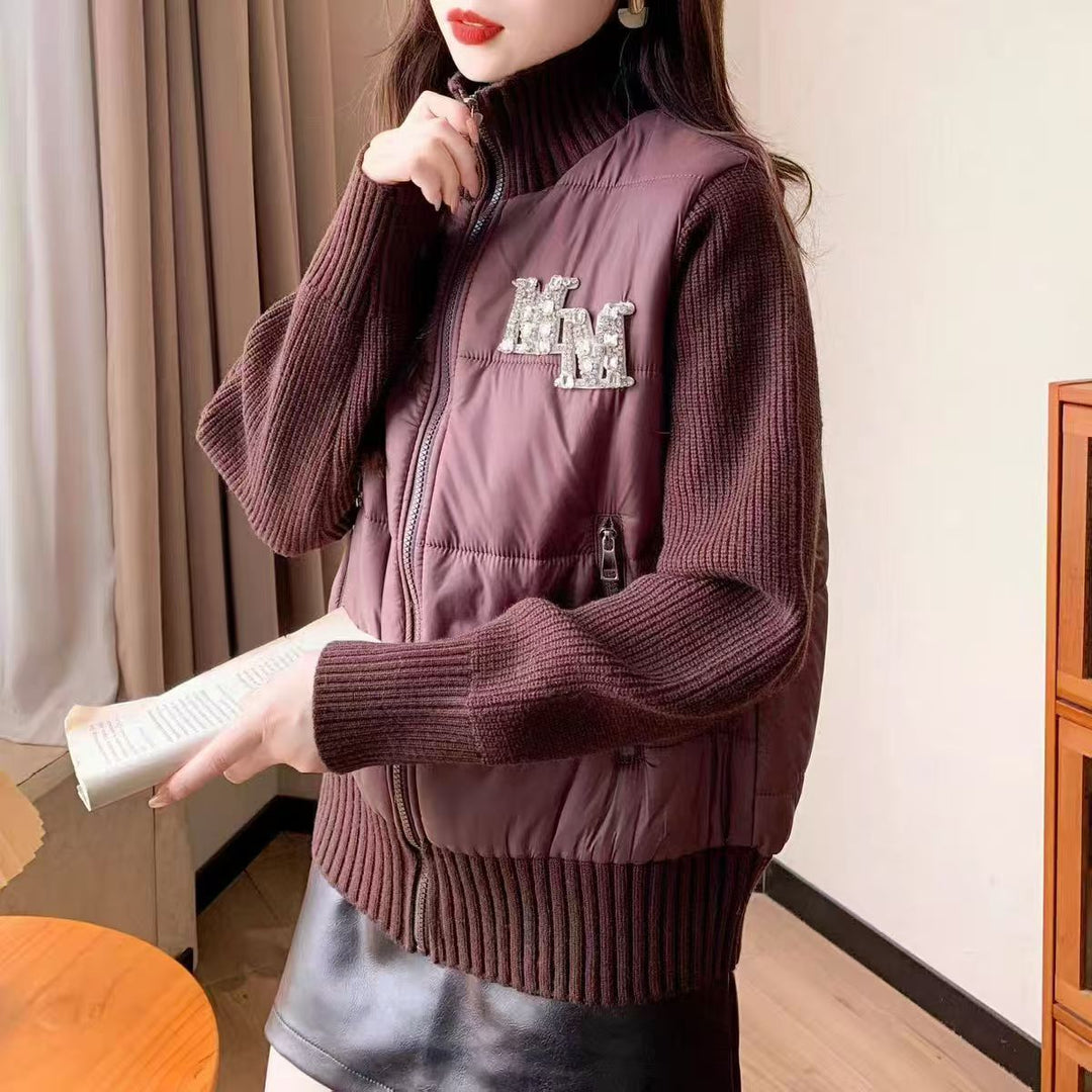 Damen Steppweste mit eleganten Strickärmeln Drune