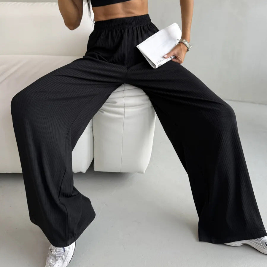 Damen Elegantes und lässiges Set aus cropped Top und weiten Hosen Drune