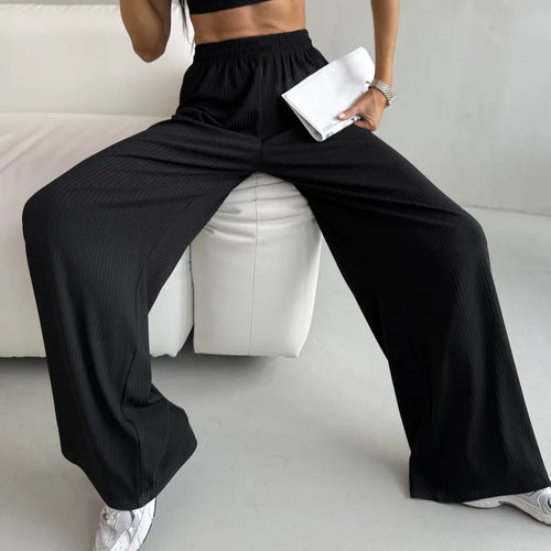 Damen Elegantes und lässiges Set aus cropped Top und weiten Hosen Drune