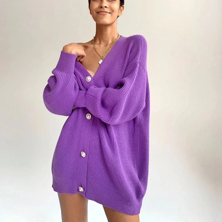 Damen gemütlicher Oversize-Kardie Drune