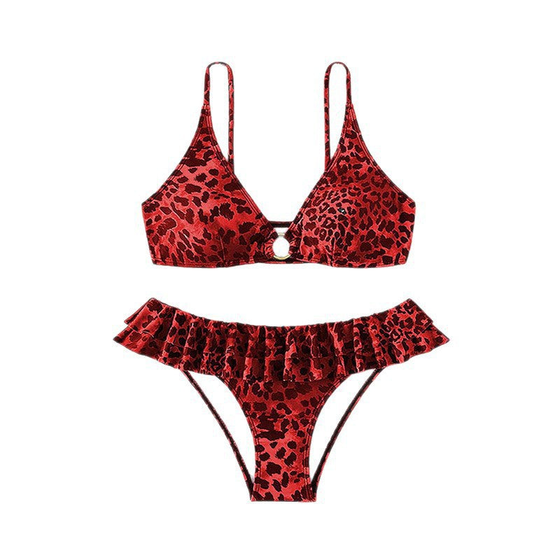 Damen Bikini-Set mit verstellbaren Trägern und Rüschendetails Drune