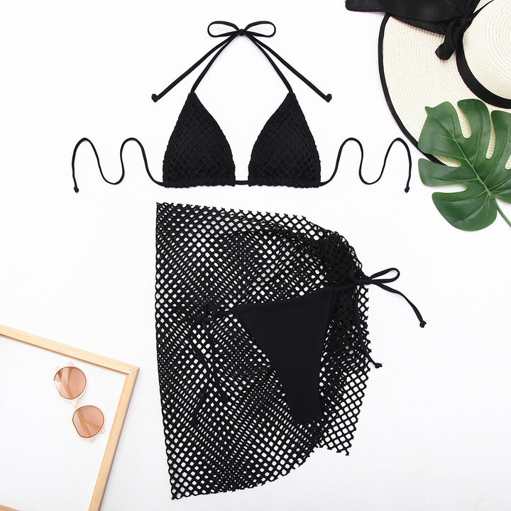 Damen Bikini-Set mit innovativem Netzdesign und trendigem Wickelrock Drune