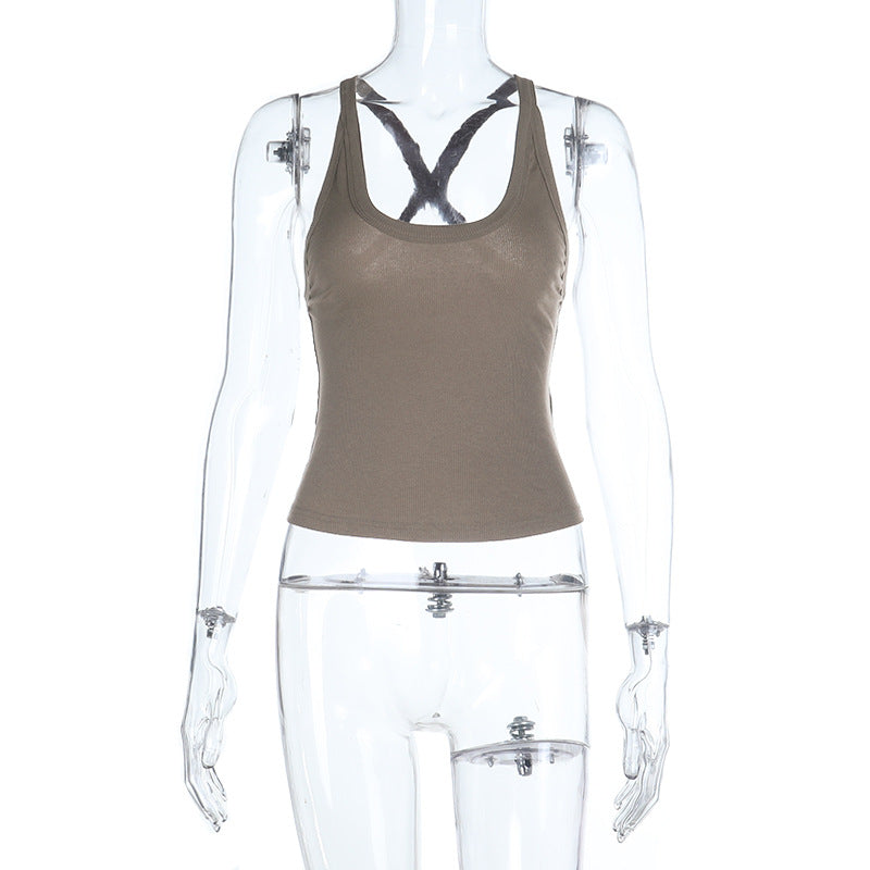 Damen Sportliches Tanktop mit Racerback-Design Drune