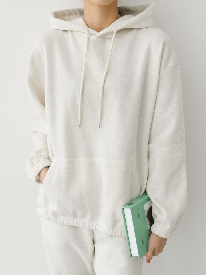 Damen lässiges Hoodie- und Jogginghose-Set aus weichem Baumwollmix mit praktischem Kängurutasche Drune