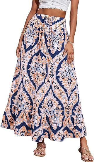 Damen Jumpsuit mit floralem Druck und elastischer Taillierung Drune
