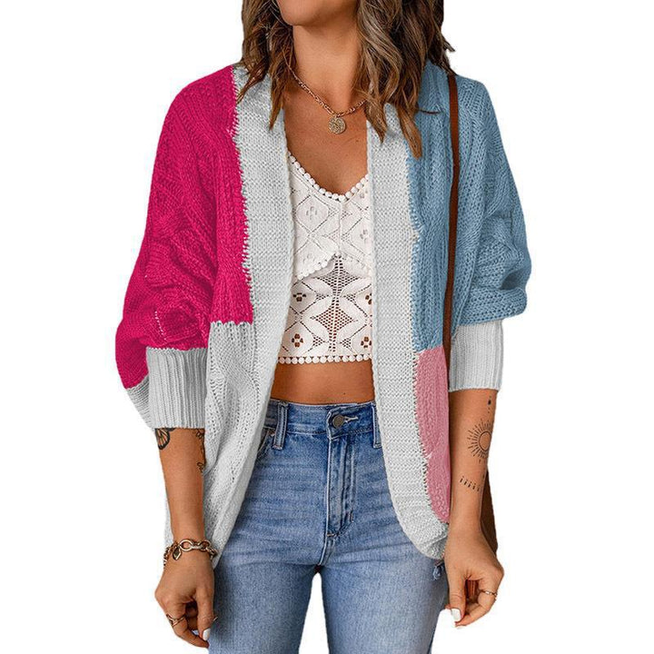 Damen Lässige Strickjacke mit asymmetrischem Muster Drune