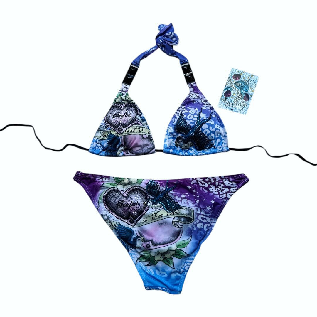 Damen Triangel-Bikini-Set mit kreativem grafischen Design Drune